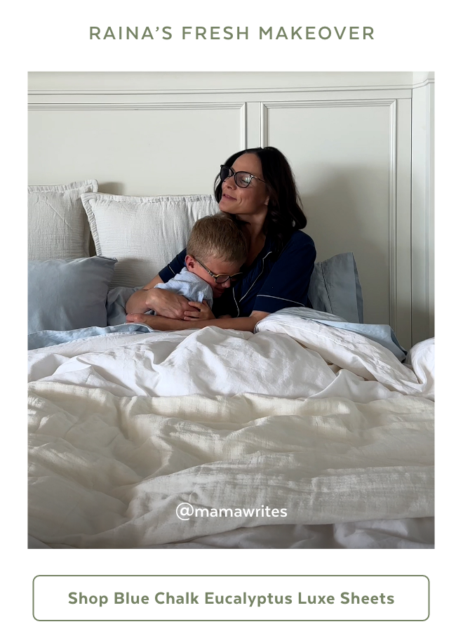 Shop Blue Chalk Eucalyptus Luxe Sheets