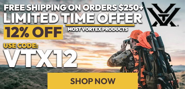 12% OFF Most Vortex Products - USE CODE VTX12