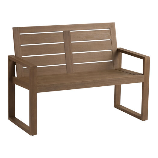 Corsica Slatted Eucalyptus Sled Leg Outdoor Patio Dining Bench