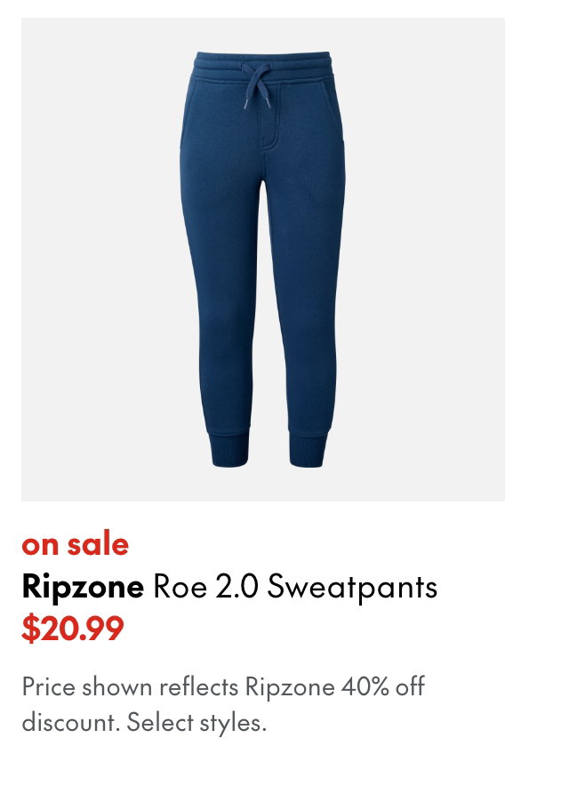 Ripzone Roe 2.0 Sweatpants
sale
20.99
Price shown reflects Ripzone 40% off discount.