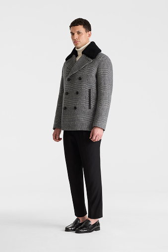 COLE-PL Double-breasted wool peacoat