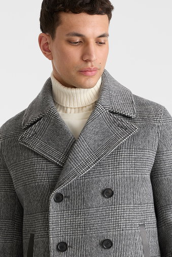 COLE-PL Double-breasted wool peacoat