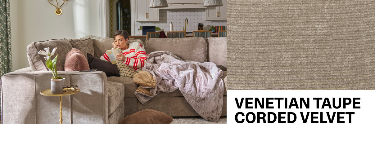 VENETIAN TAUPE CORDED VELVET