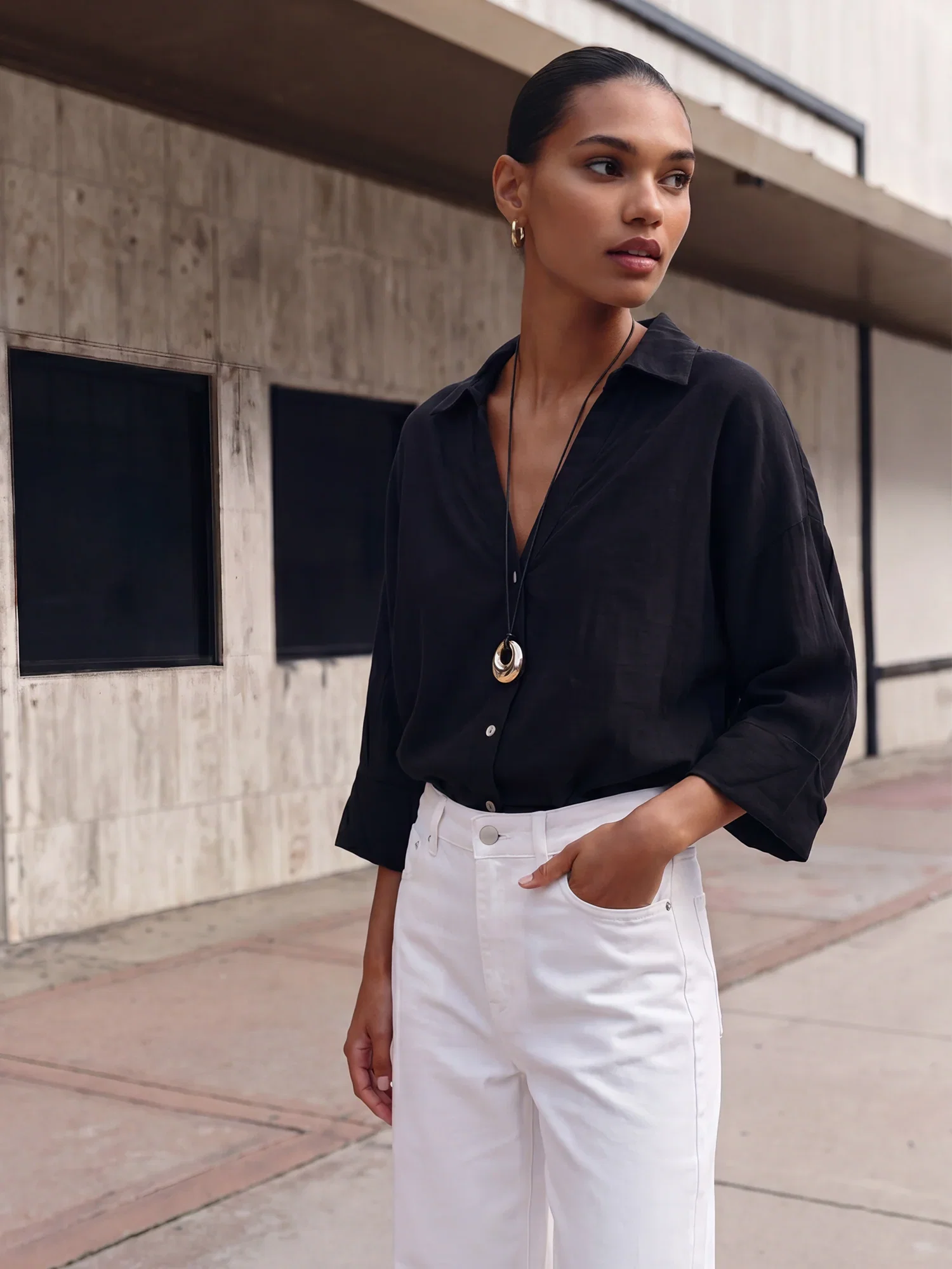 Image of Fine Gauze Button Down Knitwear Shirt