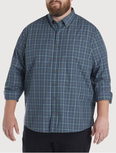 Easy-Care Large Plaid Sport Shirt