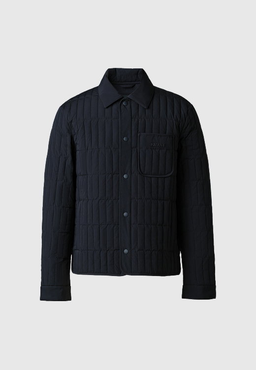 MATEO Vertical Quilted Jacket with Spread Collar