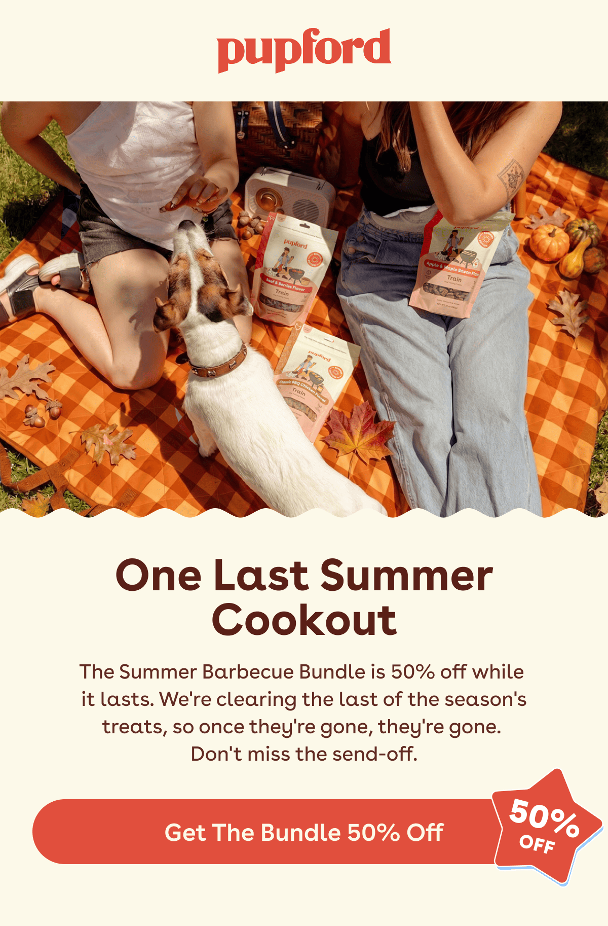 The Summer Barbecue Bundle is 50% off while  it lasts. We're clearing the last of the season's treats, so once they're gone, they're gone.  Don't miss the send-off.