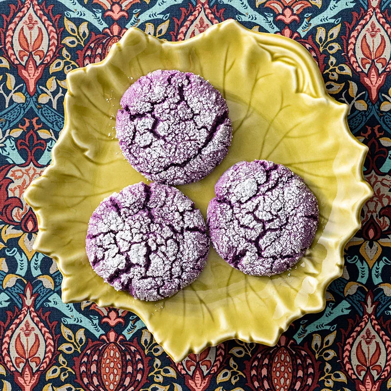 Ube Crinkle Cookies