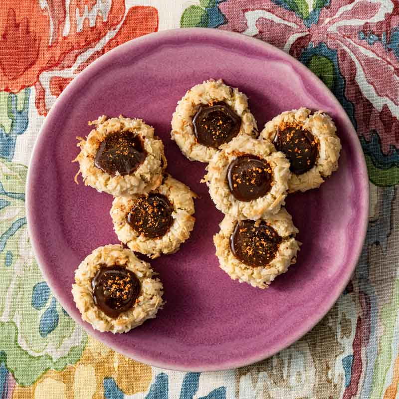 Coconut Thumbprints with Tamarind Caramel