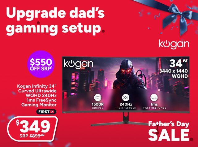 Kogan Infinity 34" Curved Ultrawide WQHD 240Hz 1ms FreeSync Gaming Monitor 
