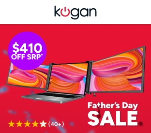 Kogan XPRESSO 15.6" Full HD Pro Dual Screen Tri-Fold Portable Monitor for 15.6" - 17.3" Laptops (1920 x 1080) Product Image