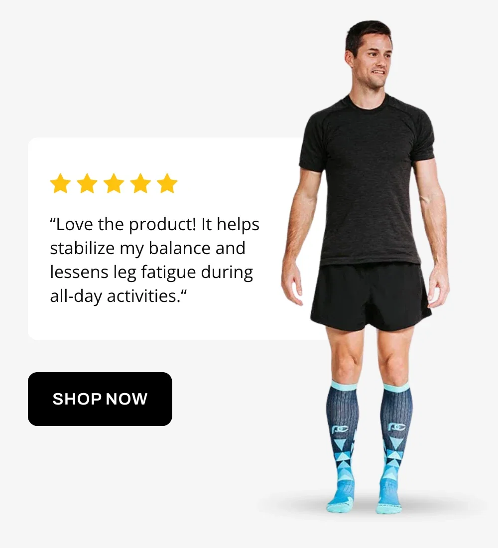 “Love the product! It helps stabilize my balance and lessens leg fatigue during all-day activities.“
