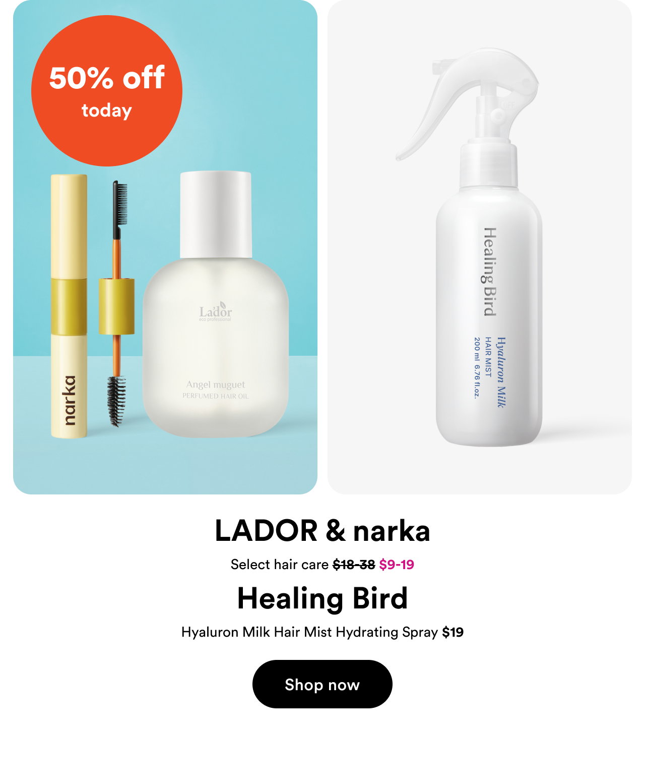 50% off today | LADOR & narka | Shop now