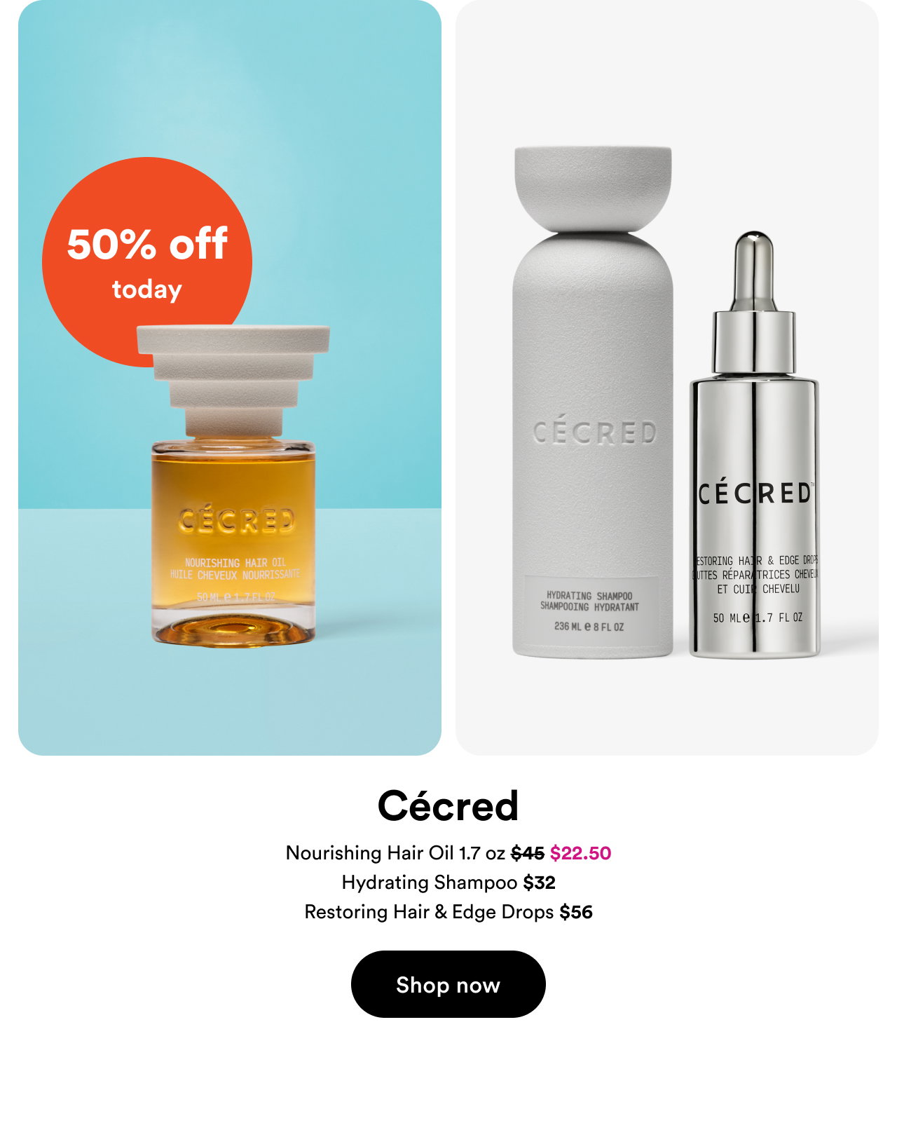 50% off today | Cecred | Shop now