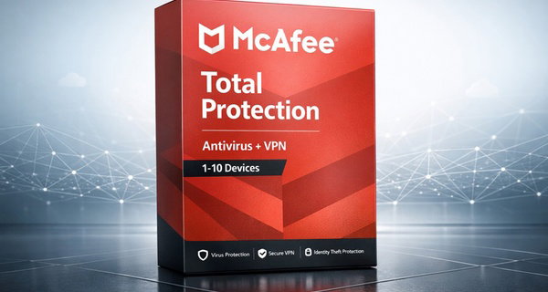 McAfee Total Protection 1-Year - Up to 5 Devices (Save up to 50% Off)