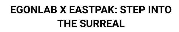 EASTPAK X EGONLAB