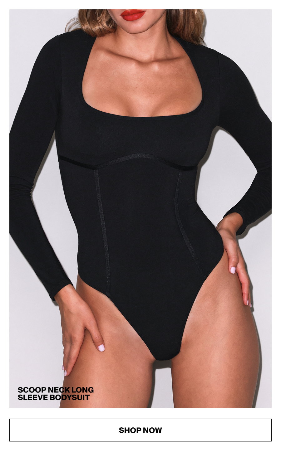 Scoop Neck Long Sleeve Bodysuit