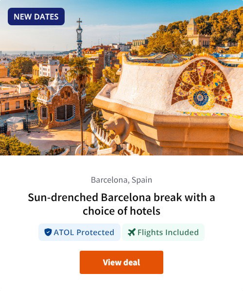 Sun-drenched Barcelona break with a choice of hotels