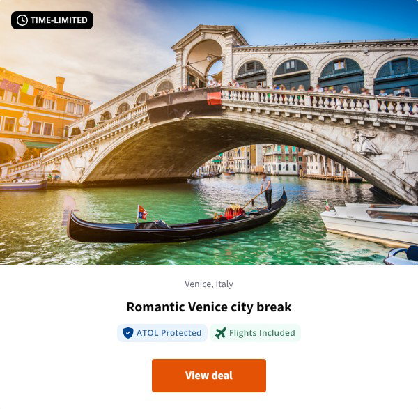 Romantic Venice city break
