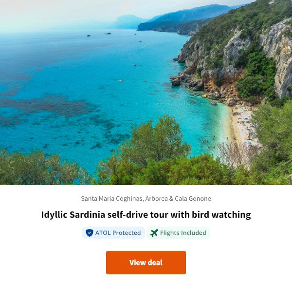 Idyllic Sardinia self-drive tour with bird watching