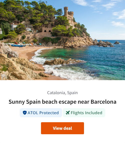 Sunny Spain beach escape near Barcelona