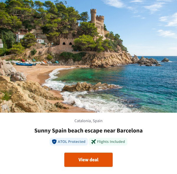 Sunny Spain beach escape near Barcelona