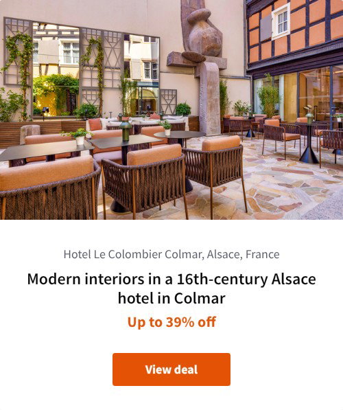 Modern interiors in a 16th-century Alsace hotel in Colmar