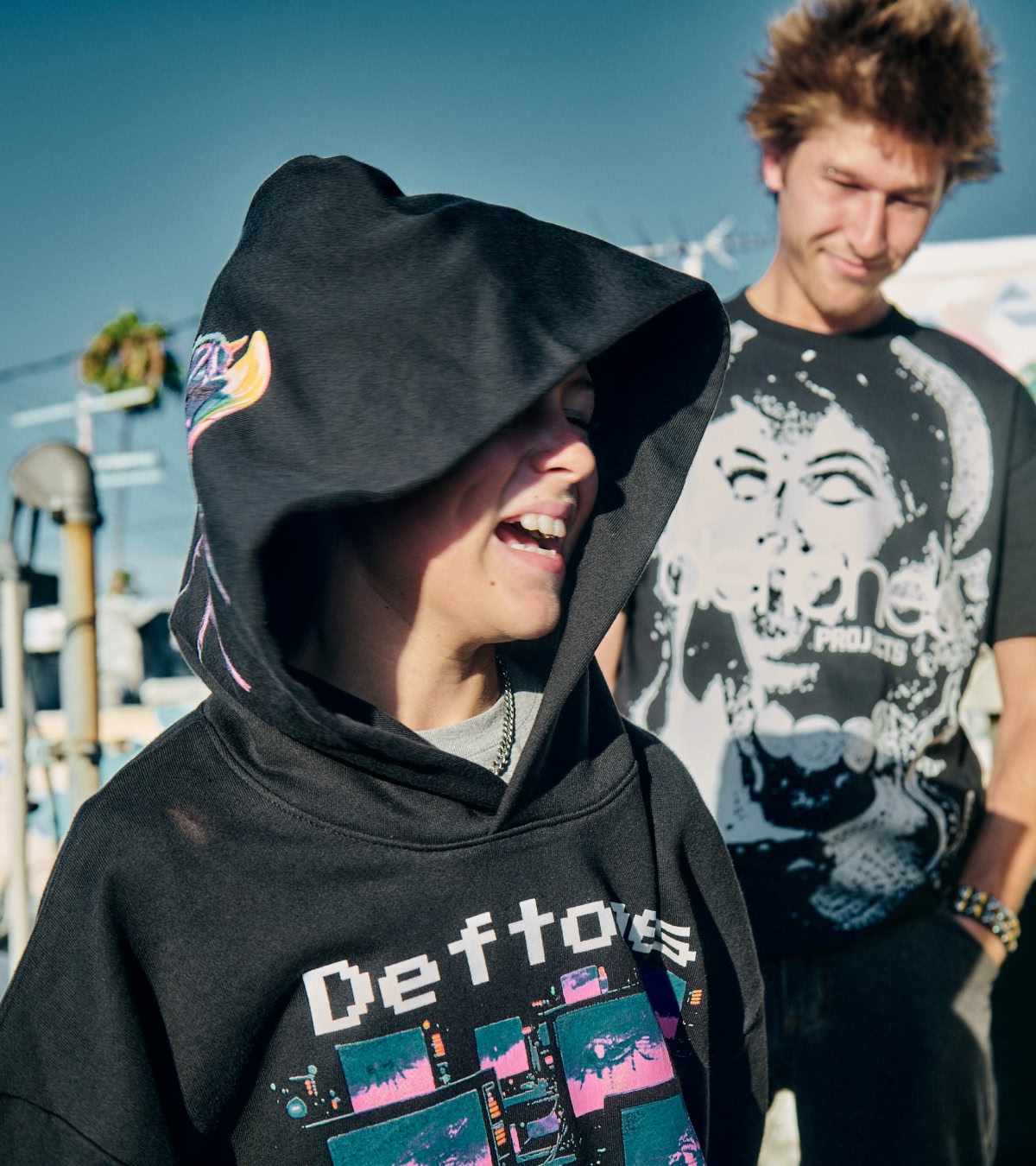 Shop Brooklyn Projects x Deftones | A model wearing a hoodie from the collection.
