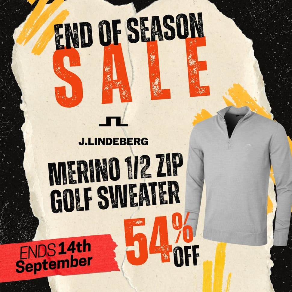 J.Lindeberg Mens Merino Blend Turtleneck 1/2 Zip Golf Sweater