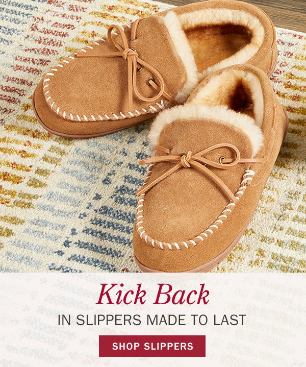 Kick Back in Slippers Made to Last. Shop Slippers. Men's Sheepskin Moccasins