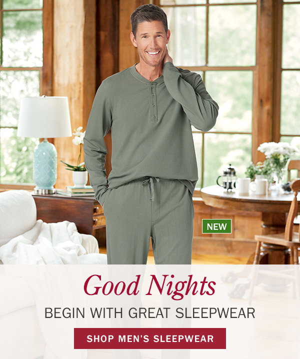 Good Nights Begin With Great Sleepwear. Shop Men's Sleepwear. New: Men's Bamboo-Blend Lounge Set