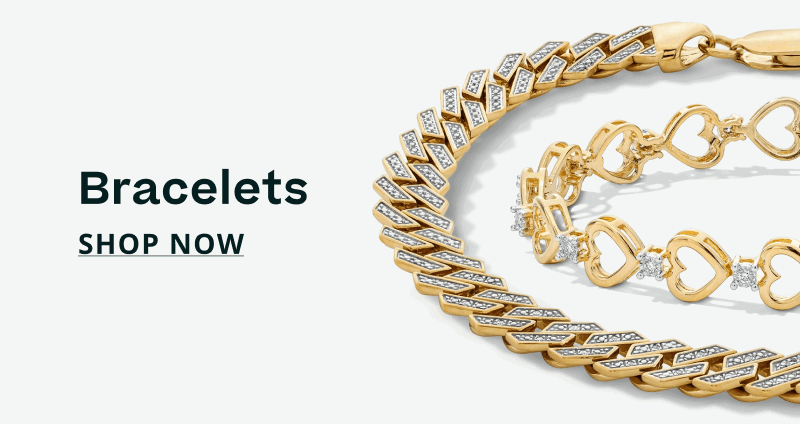 Gold diamond Cuban link & heart-chain bracelets. Bracelets. Click here to shop now