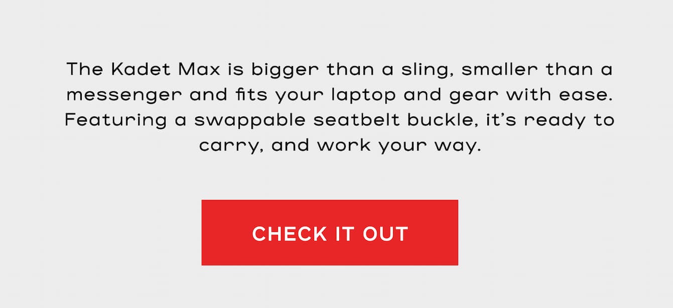 Check out the Kadet Max 15L Sling