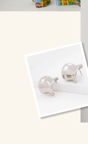 Sculpted Silver Tone Hoop Earrings