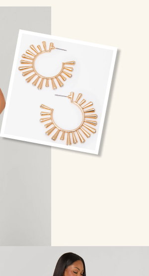 Crystal Sun Hoop Earrings