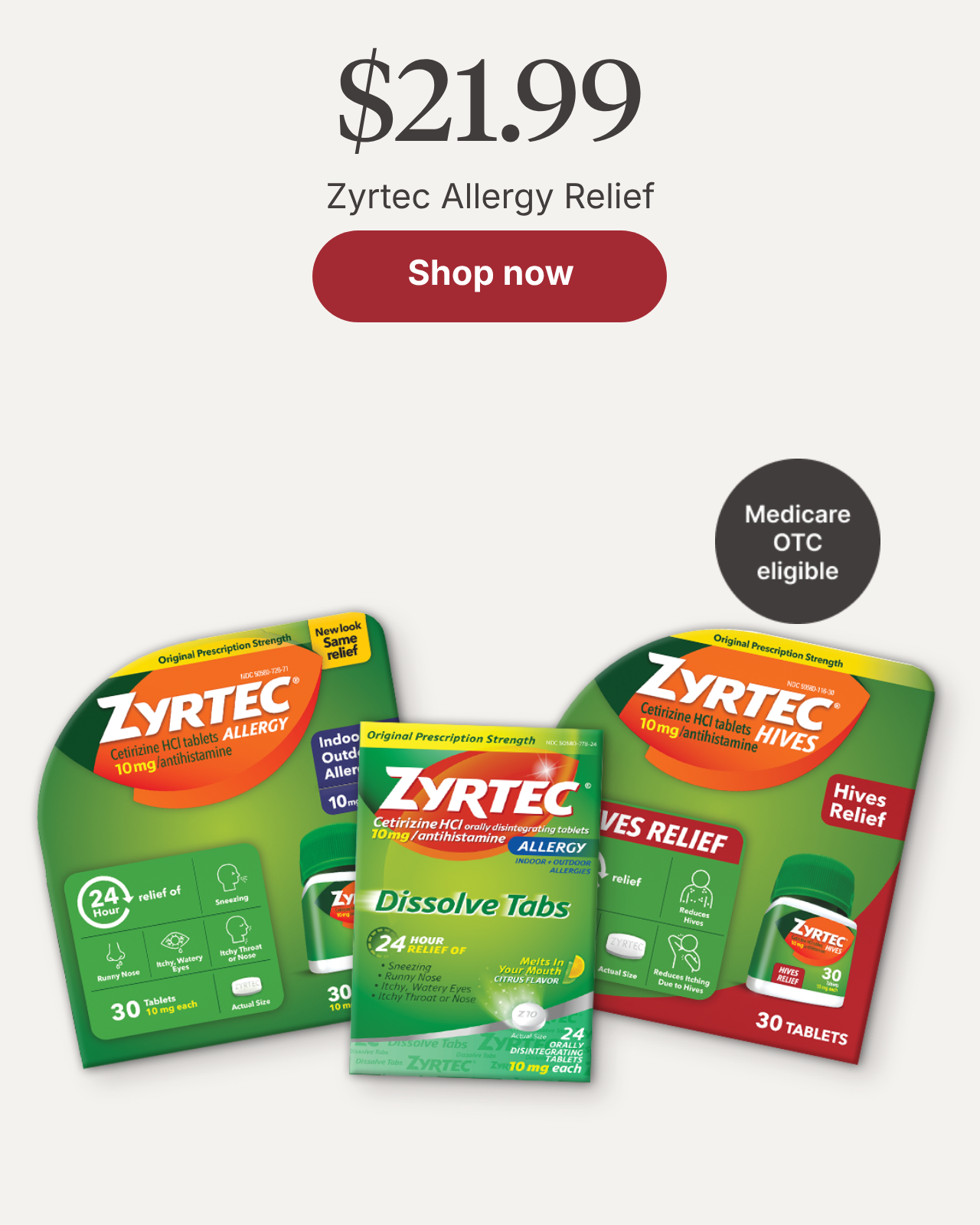 21.99 Zyrtec Allergy Relief