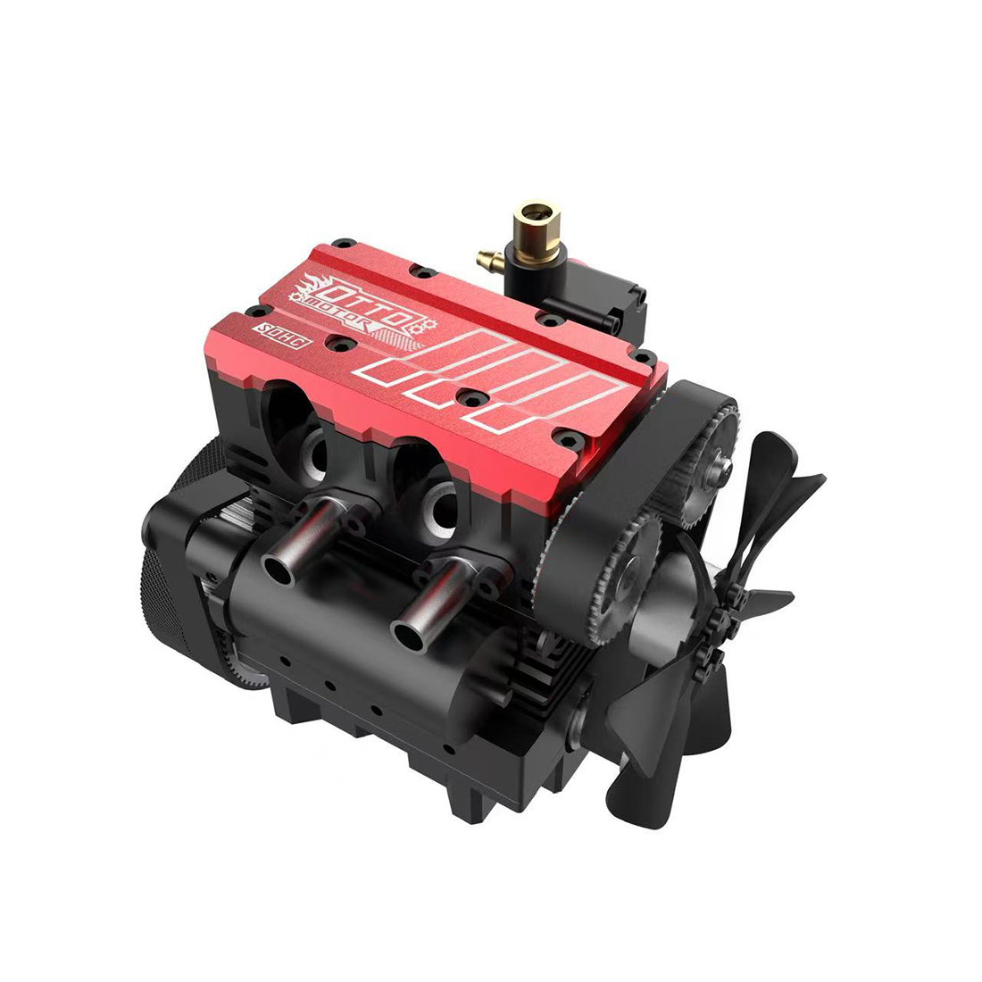 SEMTO ENGINE ST-NF2 7cc SOHC Inline 2 Cylinders 4 Stroke Air Cooled Nitro Engine Model Kit - FS-L200AC