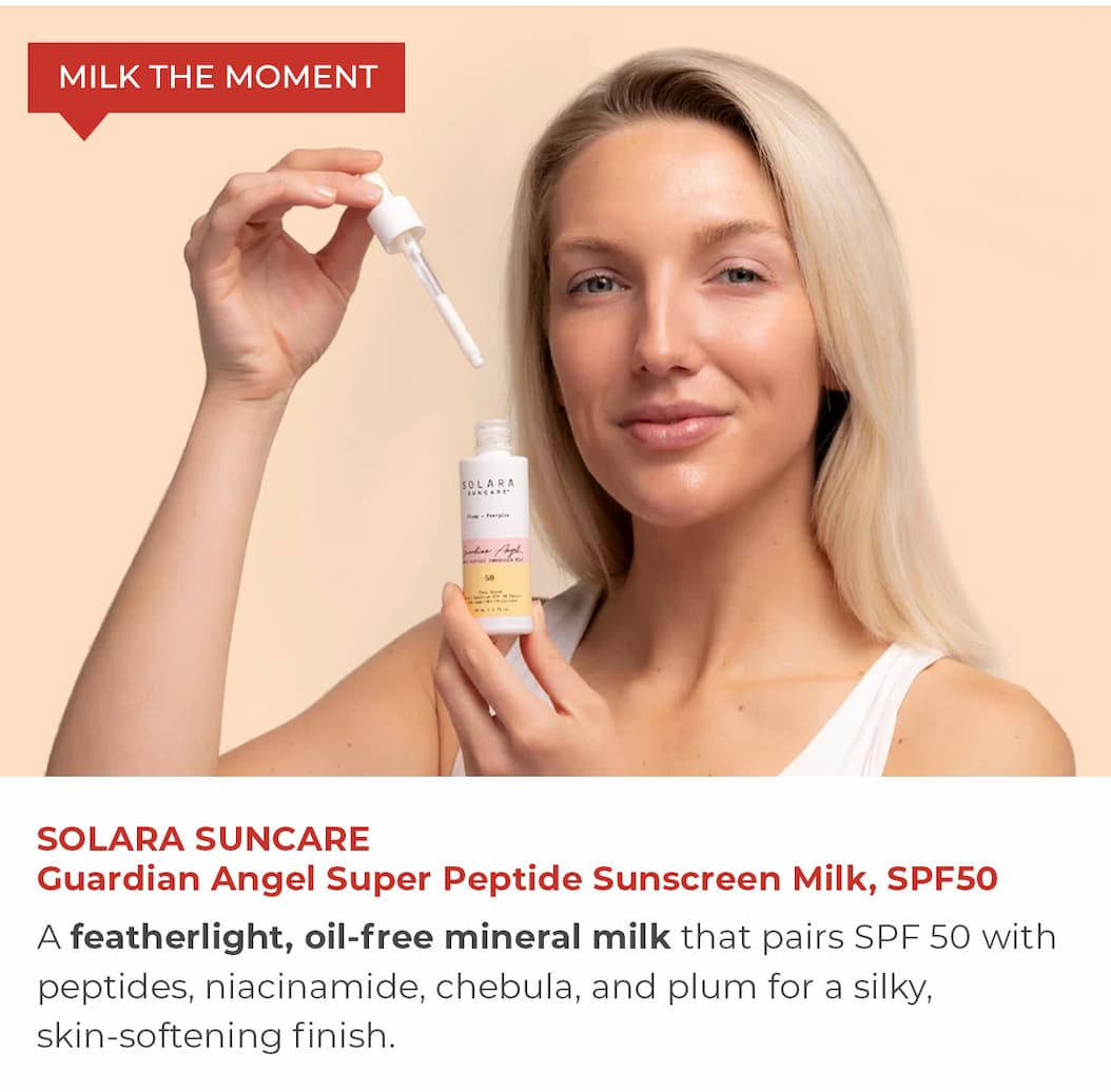 SOLARA SUNCARE Guardian Angel Super Peptide Sunscreen Milk, SPF50