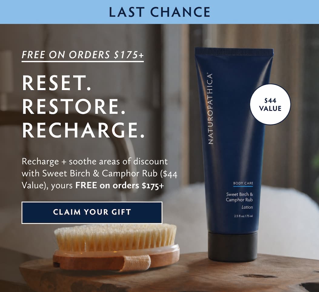 Re-Energize Your Body. Free Sweet Birch & Camphor Rub on order $175+