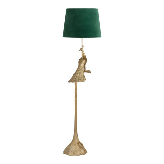Brass Art Deco Peacock Floor Lamp