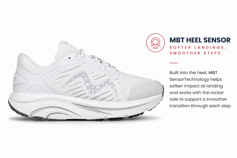 MBT-2000 II with Heel Sensor technology designed to help soften impact at landing and support smoother steps.