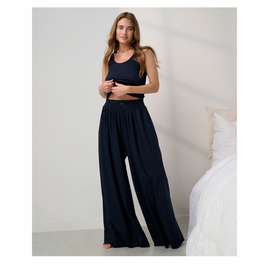 organic pima wide leg pant 