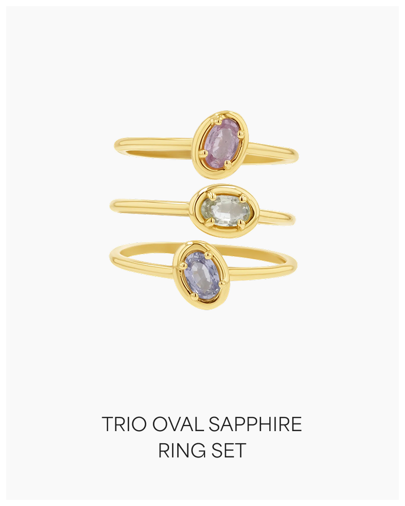 Trio Oval Sapphire Ring Set