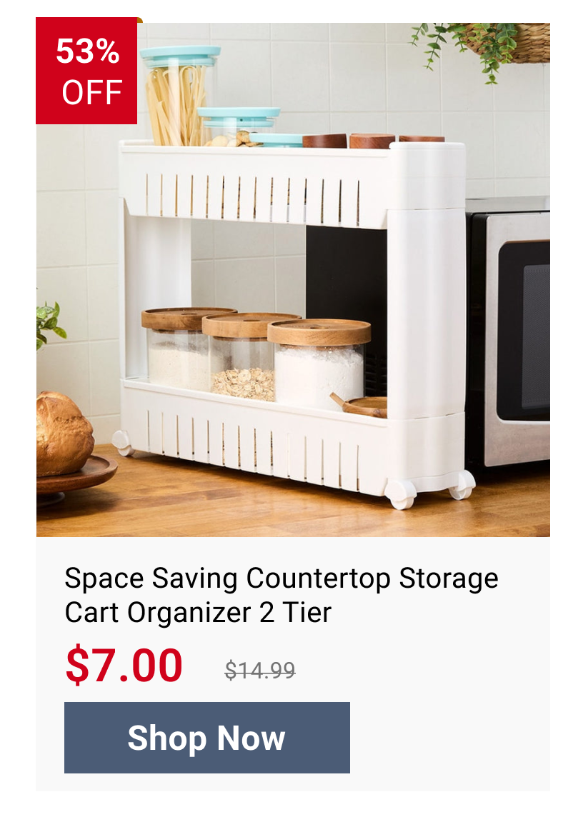 Space Saving Countertop Storage Cart Organizer 2 Tier
