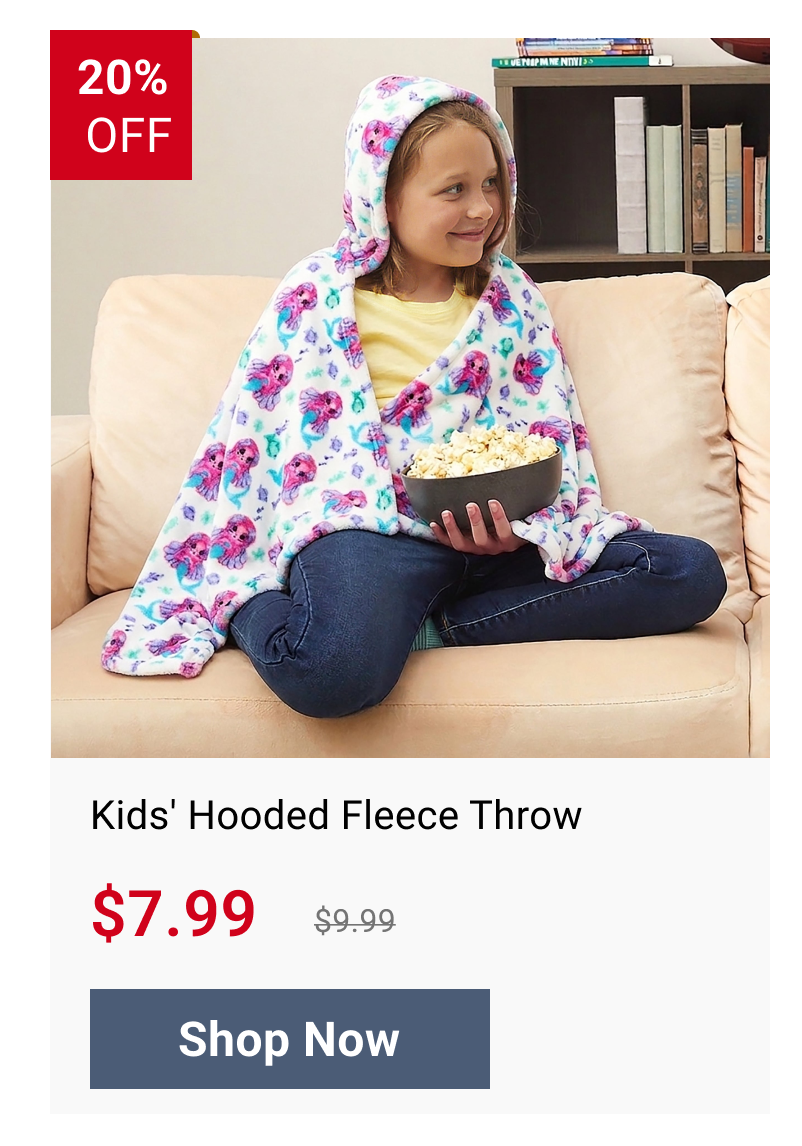 Kids' Hooded Fleece Throw
