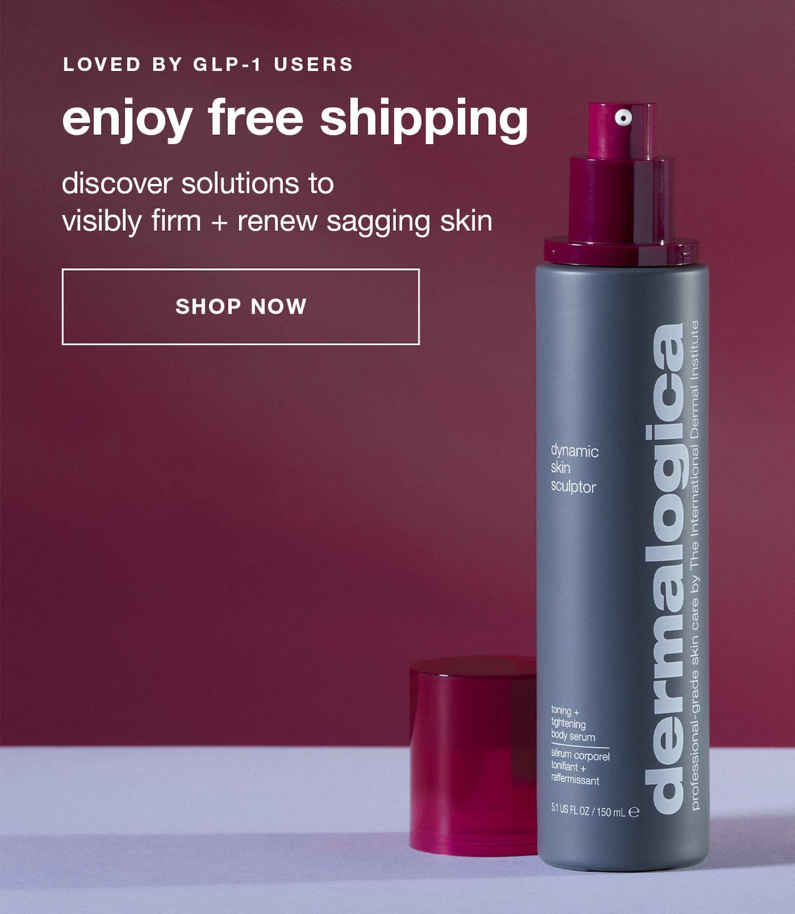 loved by glp-1 users | enjoy free shipping | discover solutions to visibly firm + renew sagging skin | SHOP NOW
