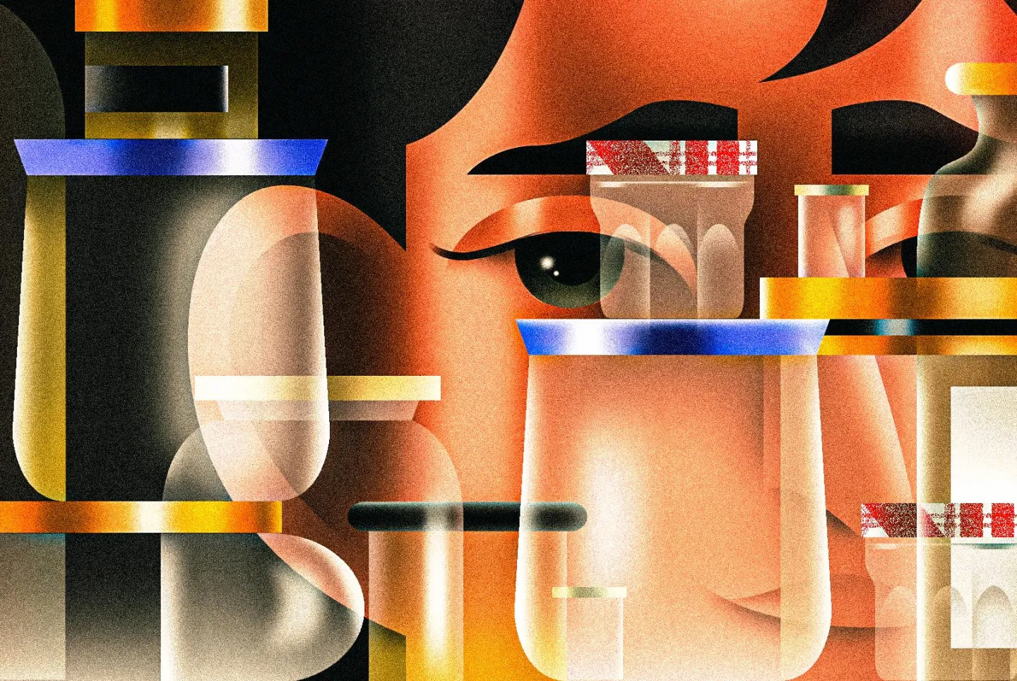 An abstract illustration of glass jars | Derek Abella for Vox