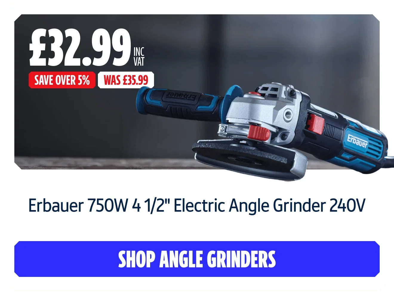 Save over 5% on this Erbauer 750W 4 1/2