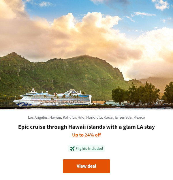 Epic cruise through Hawaii islands with a glam LA stay