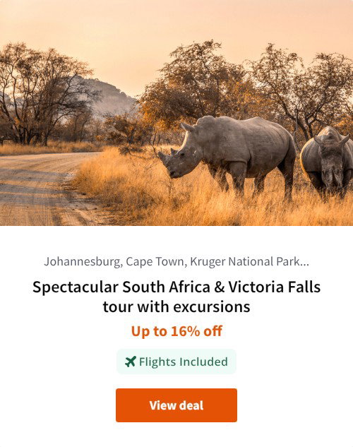 Spectacular South Africa &amp; Victoria Falls tour with excursions